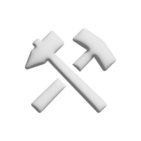 Hammer-Symbol 3D-Design für Anwendungs- und Website-Präsentation png