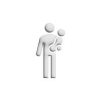 Father holding a child icon 3d design for application and website presentation png