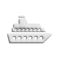 design 3d de ícone de navio de cruzeiro para apresentação de aplicativos e sites png