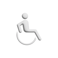 Disabled icon 3d design for application and website presentation png