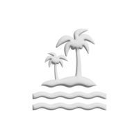 Sea island icon 3d design for application and website presentation png