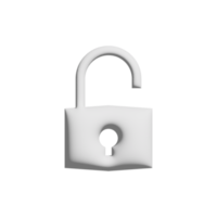 Key lock unlock safe icon 3d design for application and website presentation png