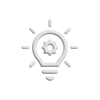 Light bulb icon 3d design for application and website presentation png