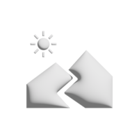 Mountain icon 3d design for application and website presentation png