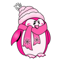de roze winter pinguïn png