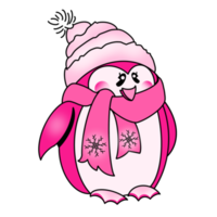 der rosa Winterpinguin png