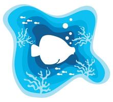 fish sealife paper art vector