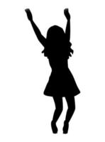 happy girl celebrating silhouette vector