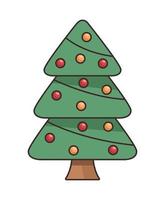 merry christmas pine tree vector