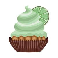 sweet cupcake with lemon vector