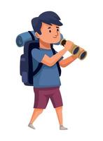 traveler man with telescope vector