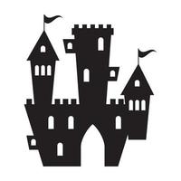 castillo negro de halloween vector