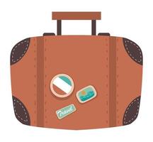 suitcase with stickers vector