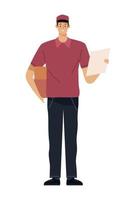 delivery worker with document vector