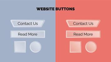 Website buttons design vector
