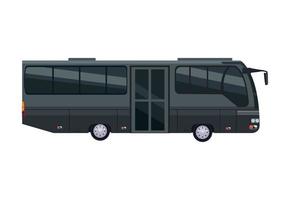 black bus vehicle mockup vector