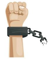 fist with chain breaking vector