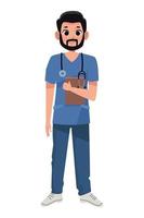 professional doctor with order vector