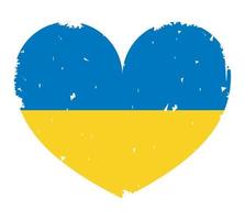 ukraine flag in heart vector