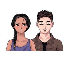 smiling young lovers couple vector