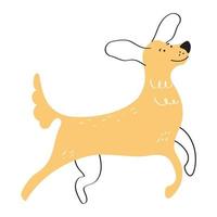 yellow dog walking vector