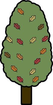 Tree with leaves color icon vector