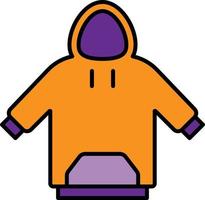 icono de color de la sudadera con capucha vector