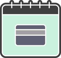 Calendar, card, visa color icon vector