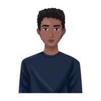 afro young man vector