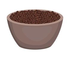 coffee toast seeds in bowl vector