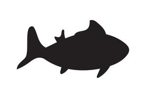 fish sealife animal silhouette vector