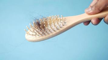 Hair brush with hair in it video