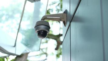 A close up shot of street security camera video