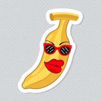 Cute Funny Fruit Sticker vector