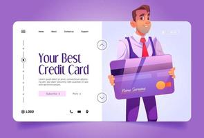 Your best credit card cartoon landing page banking