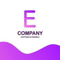 E company logo design with purple theme vector