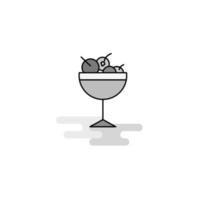 Cherries Web Icon Flat Line Filled Gray Icon Vector