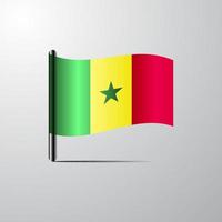 Senegal waving Shiny Flag design vector