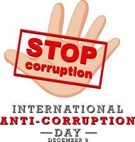 International Anti corruption day poster design vector