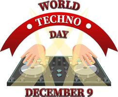 World Techno Day Banner Design vector