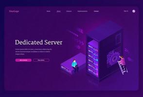 Dedicated server banner, Internet hosting service vector