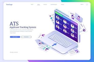 ATS, applicant tracking system isometric landing vector