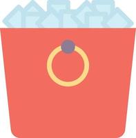 ice bucket cold freeze beverage - flat icon vector