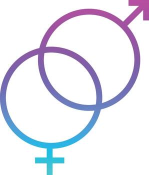 gender male female - gradient icon vector