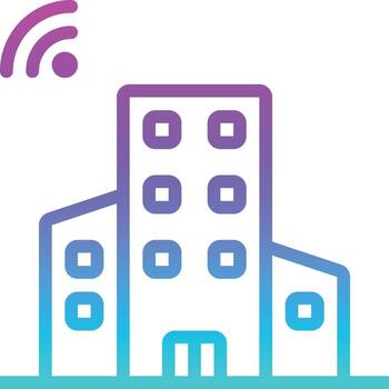 construcción de tecnología de conectividad wifi - icono degradado vector