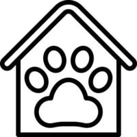 pet mart house paw vet - outline icon vector
