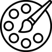 drawing color paint brush - outline icon vector