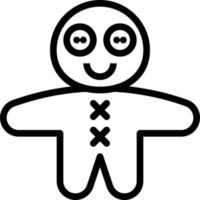 craft toy doll plush handmade - outline icon vector