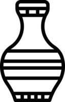 pottery pot jar ancient - outline icon vector