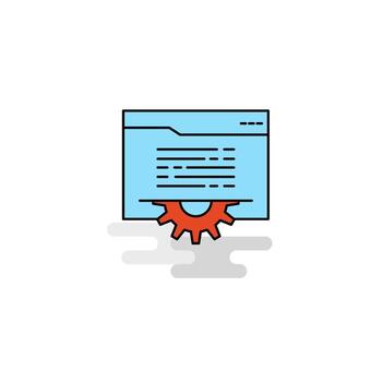 Flat Folder setting Icon Vector